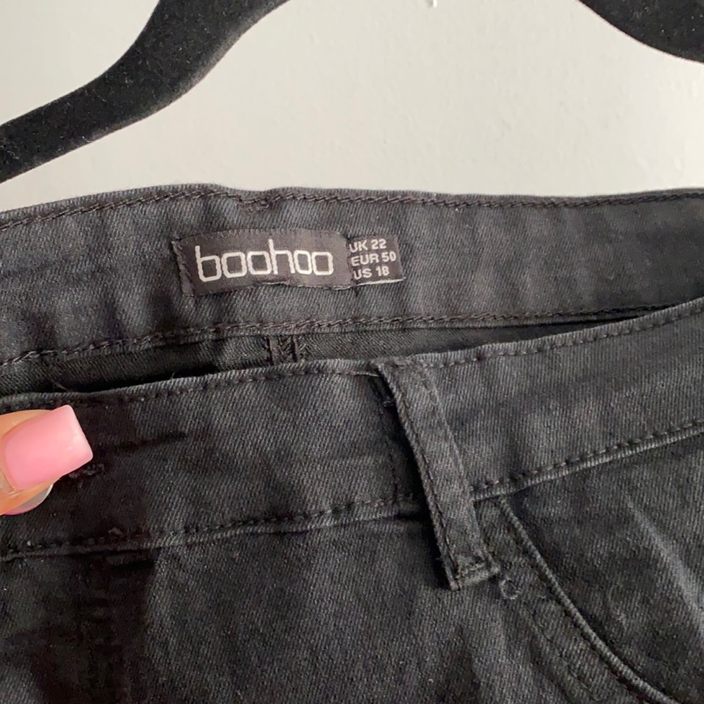 Black ripped jeans from boohoo